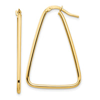 14k 1.5mm Polished Triangle Dangle Hoop Earrings-TF1367