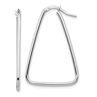 14k 1.5mm White Gold Polished Triangle Dangle Hoop Earrings-TF1367W