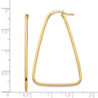 14k 1.5mm Polished Large Triangle Dangle Hoop Earrings-TF1368