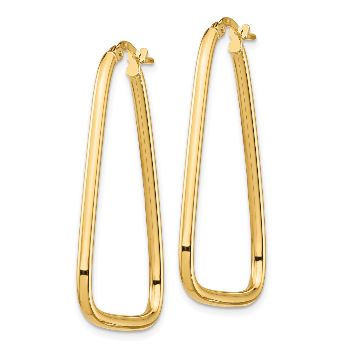 14k 2mm Polished Triangle Hoop Earrings-TF1375