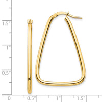 14k 2mm Polished Triangle Hoop Earrings-TF1375