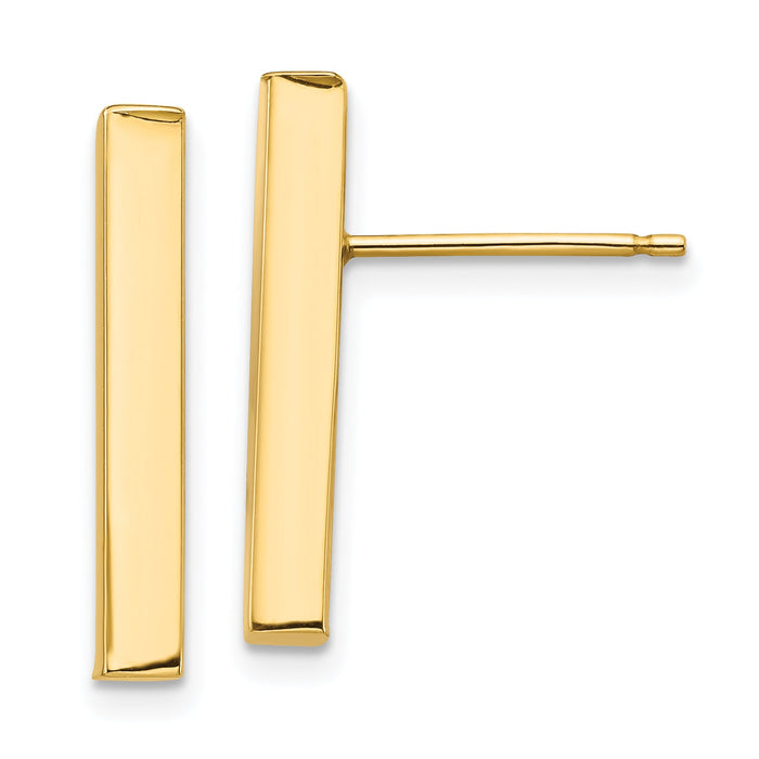 14k Polished 3mm Post Earrings-TF1379