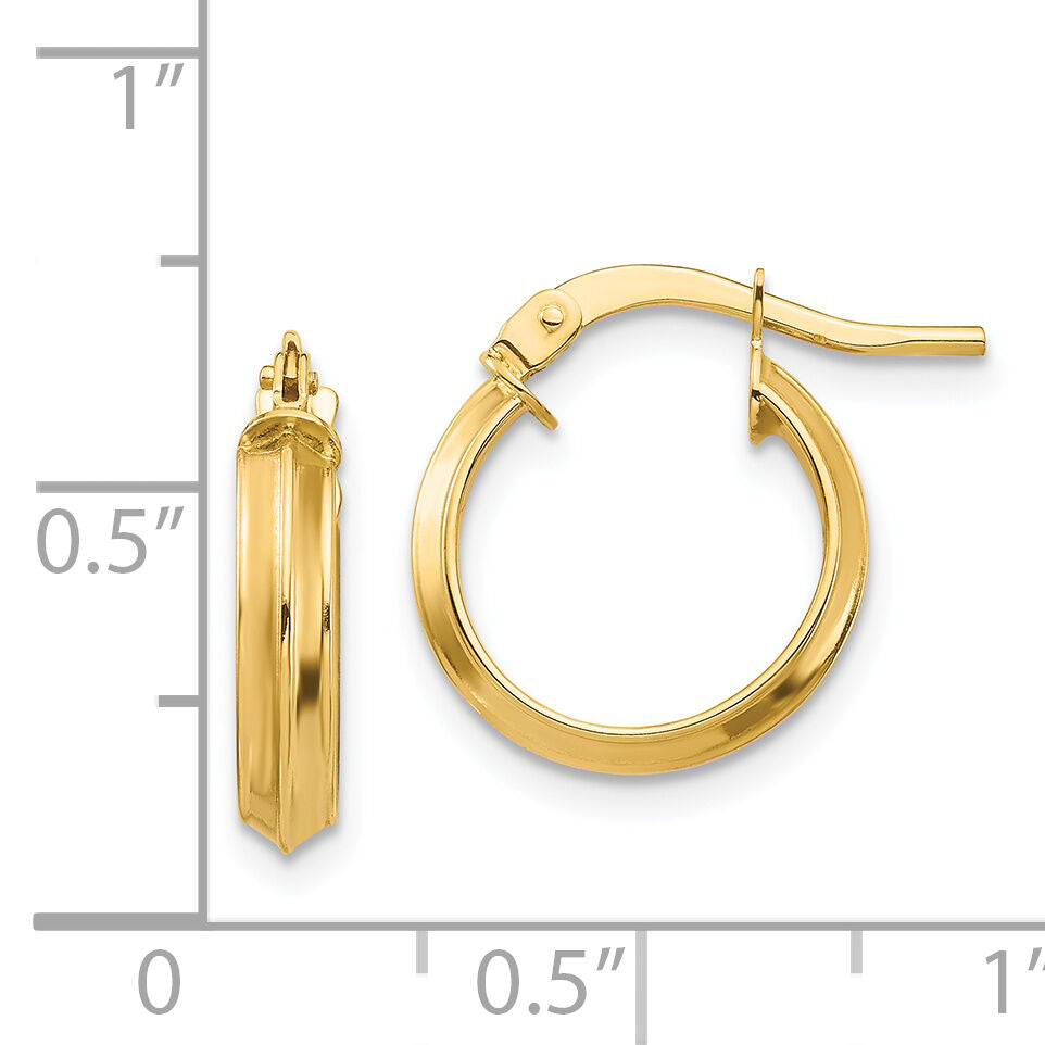 14k Polished Small 3mm Hoop Earrings-TF1380