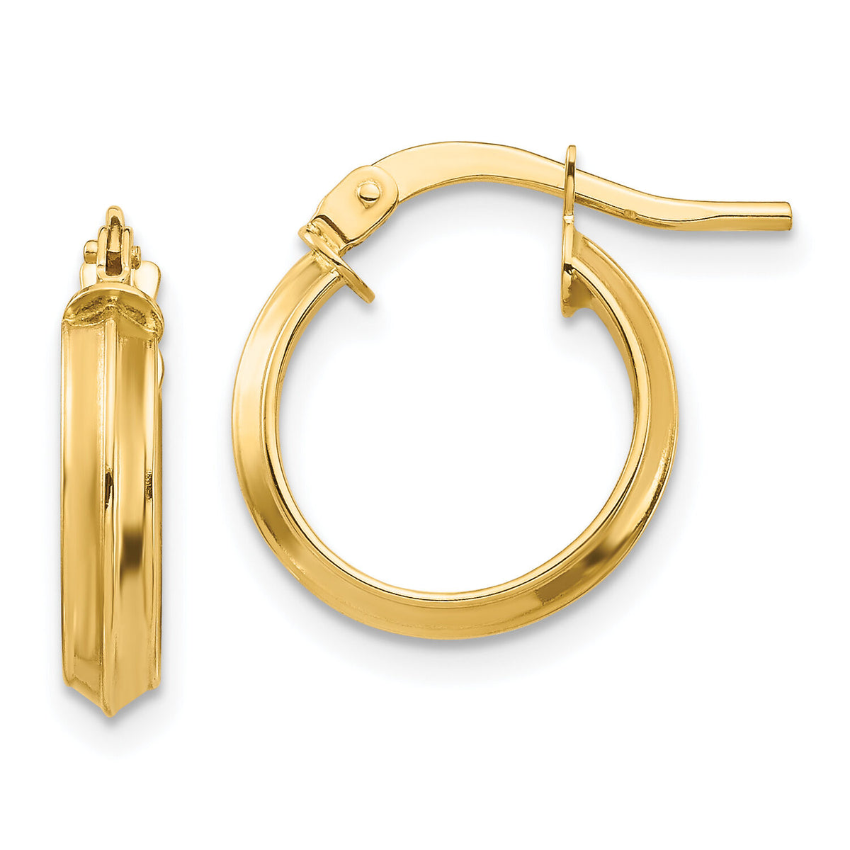 14k Polished Small 3mm Hoop Earrings-TF1380