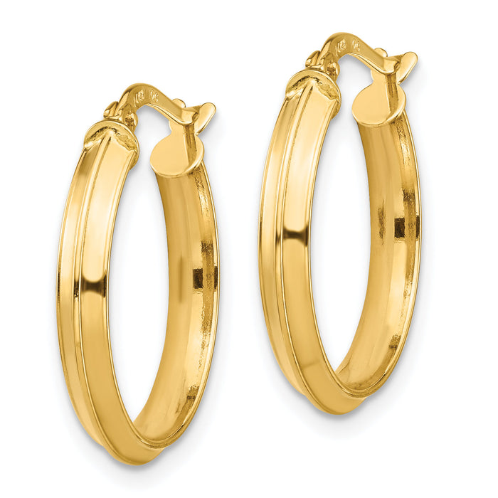 14k Polished Medium 3mm Hoop Earrings-TF1381
