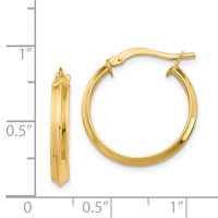 14k Polished Medium 3mm Hoop Earrings-TF1381