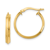 14k Polished Medium 3mm Hoop Earrings-TF1381