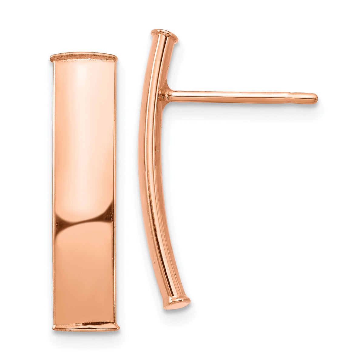 14k Rose Gold Polished 5mm Post Earrings-TF1388R