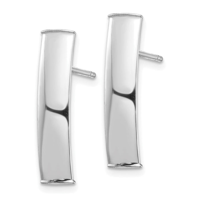 14k White Gold Polished 5mm Post Earrings-TF1388W