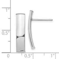 14k White Gold Polished 5mm Post Earrings-TF1388W