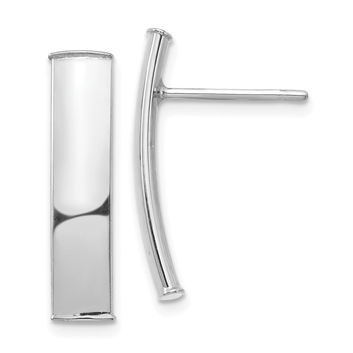 14k White Gold Polished 5mm Post Earrings-TF1388W