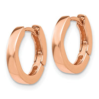 14k Rose Gold Round Hinged Hoop Earrings-TF139