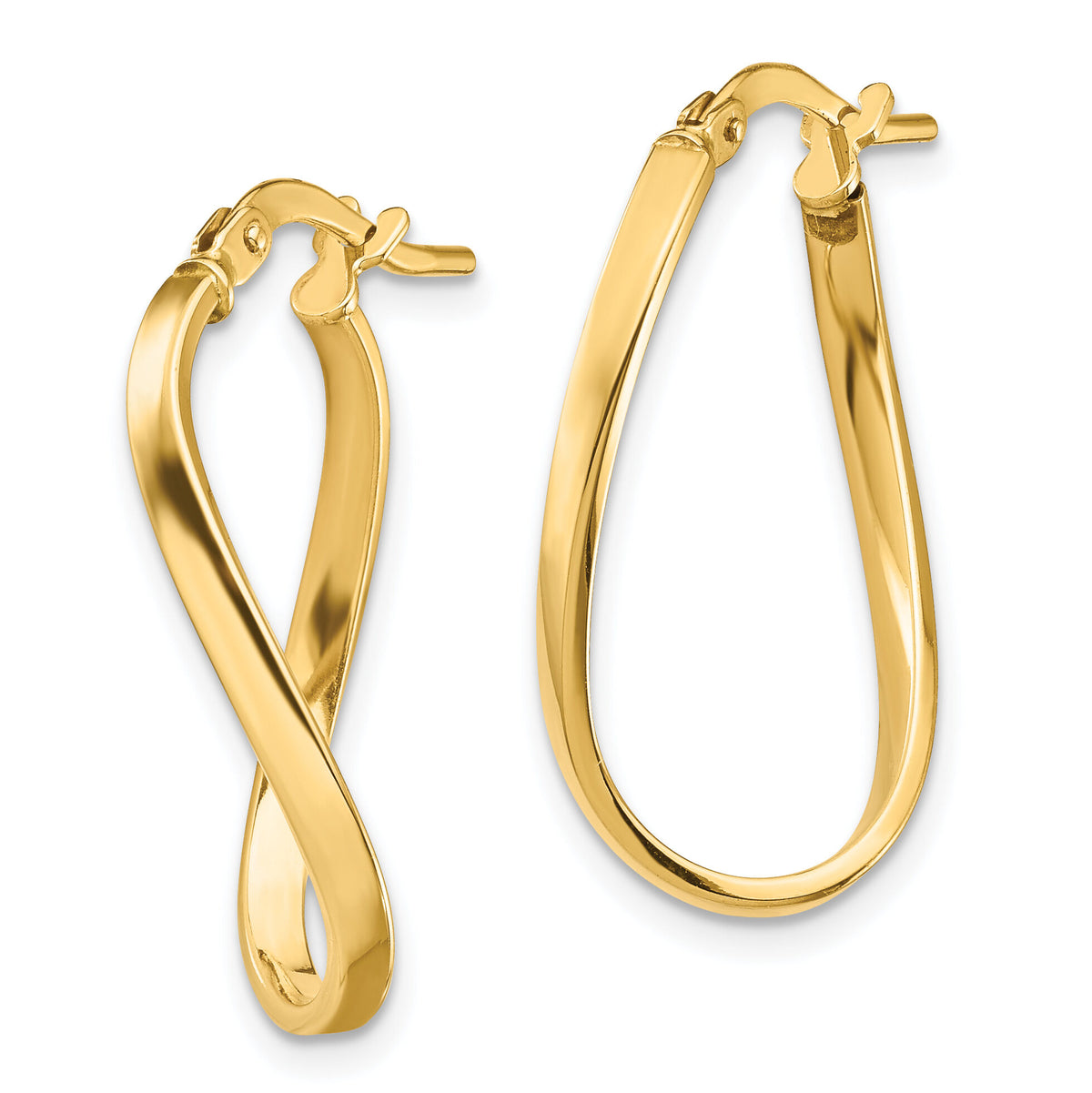 14k Polished 2mm Wavy Hoop Earrings-TF1394