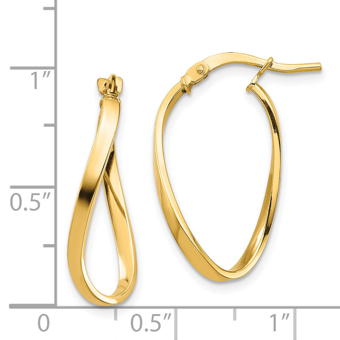 14k Polished 2mm Wavy Hoop Earrings-TF1394