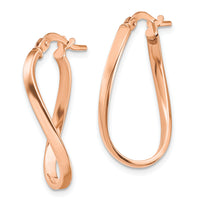 14k Rose Gold Polished 2mm Wavy Hoop Earrings-TF1394R