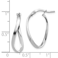 14k White Gold Polished 2mm Wavy Hoop Earrings-TF1394W