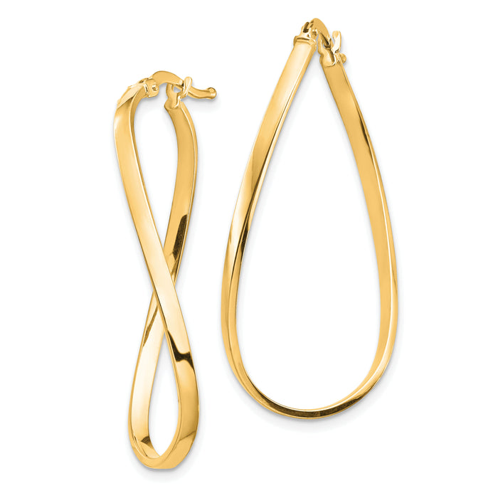 14k Polished 2mm Wavy Hoop Earrings-TF1395