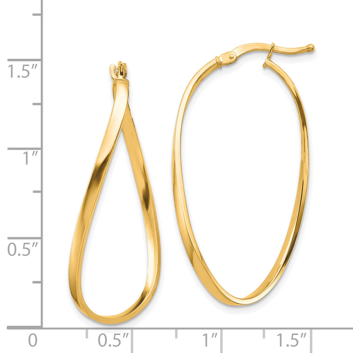 14k Polished 2mm Wavy Hoop Earrings-TF1395