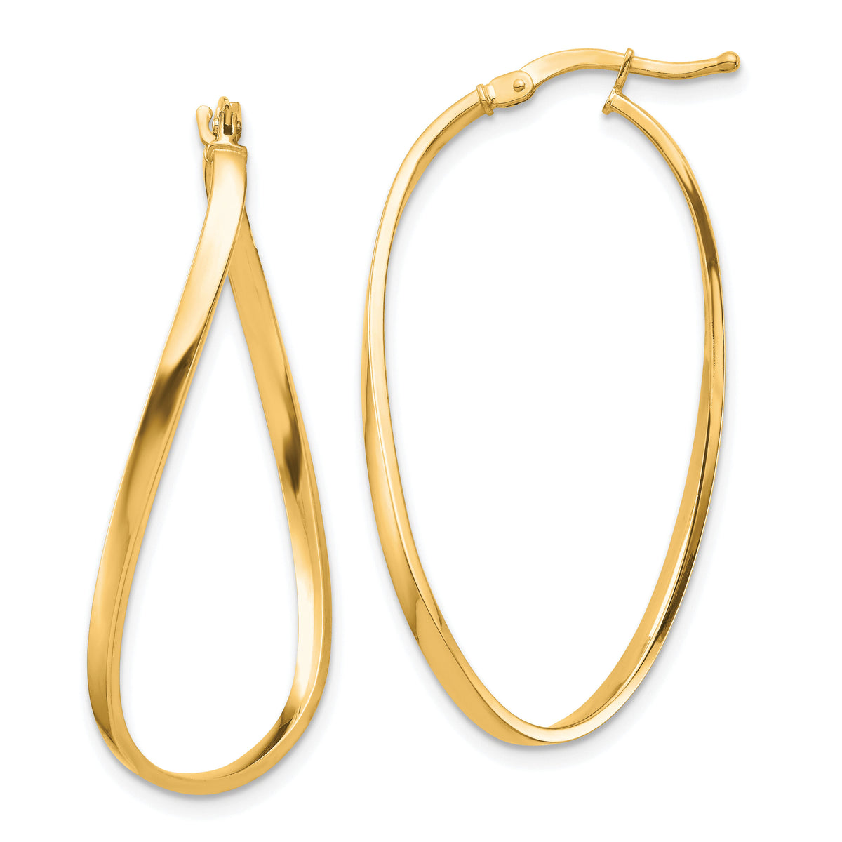 14k Polished 2mm Wavy Hoop Earrings-TF1395