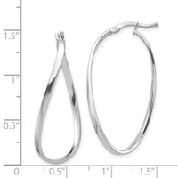 14k White Gold Polished 2mm Wavy Hoop Earrings-TF1395W