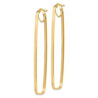 14k Polished 2mm Rectangle Hoop Earrings-TF1397