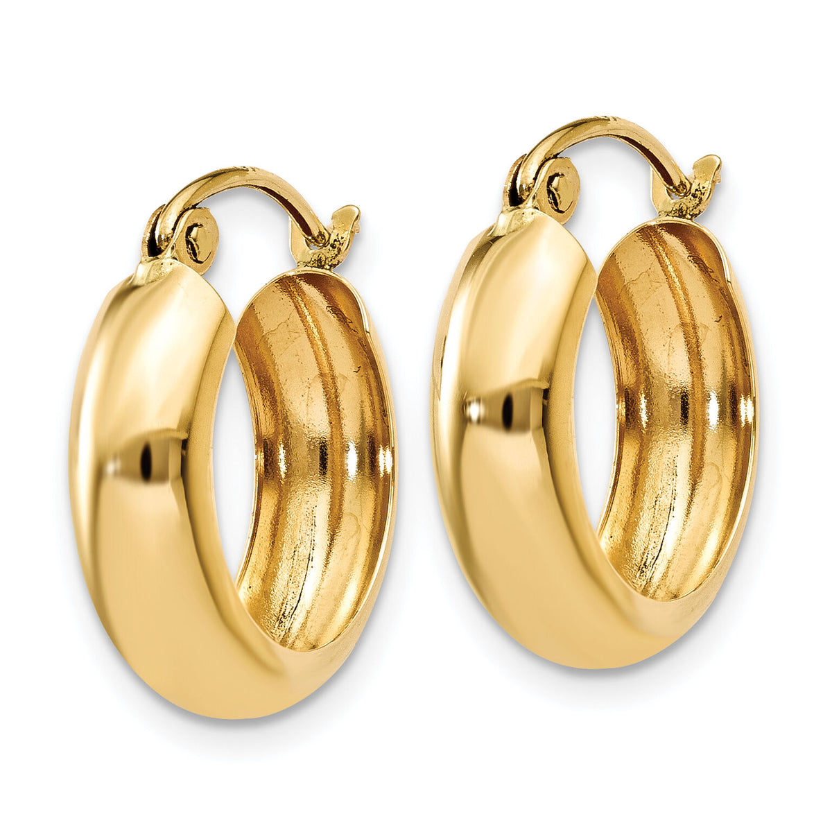 14k Polished 4.75mm Round Hoop Earrings-TF140