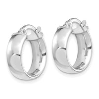 14k White Gold High Polished 5mm Hoop Earrings-TF1400W