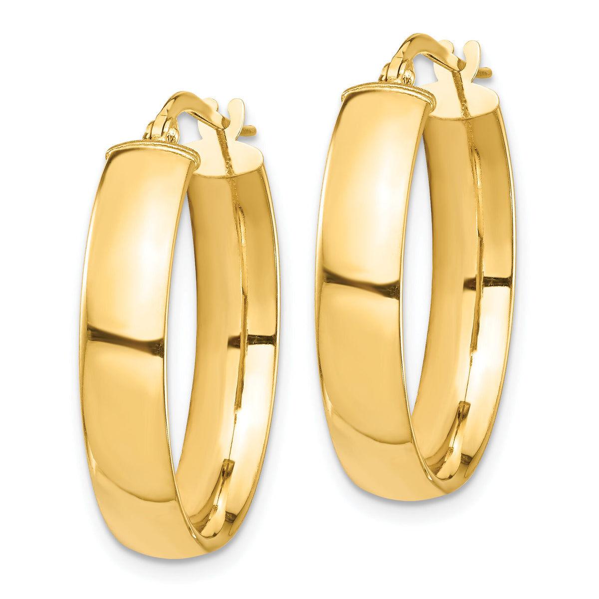 14k High Polished 5mm Hoop Earrings-TF1402