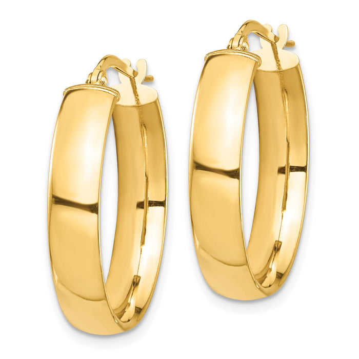 14k High Polished 5mm Hoop Earrings-TF1402