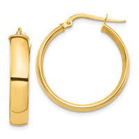 14k High Polished 5mm Hoop Earrings-TF1402