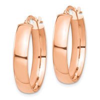 14k Rose Gold High Polished 5mm Hoop Earrings-TF1402R