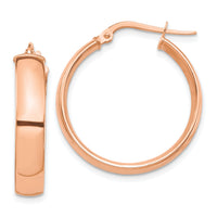 14k Rose Gold High Polished 5mm Hoop Earrings-TF1402R