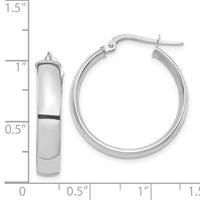 14k White Gold High Polished 5mm Hoop Earrings-TF1402W