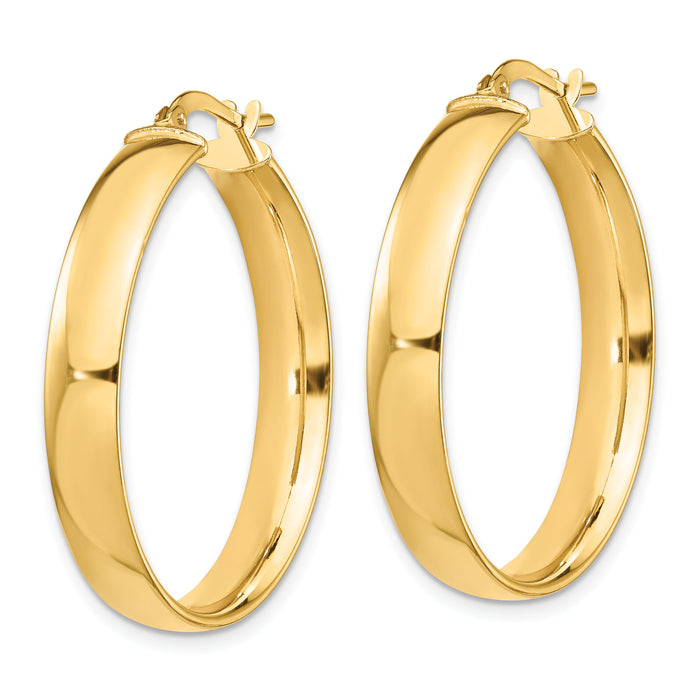 14k High Polished 5mm Hoop Earrings-TF1403