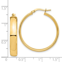 14k High Polished 5mm Hoop Earrings-TF1403