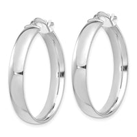 14k White Gold High Polished 5mm Hoop Earrings-TF1403W