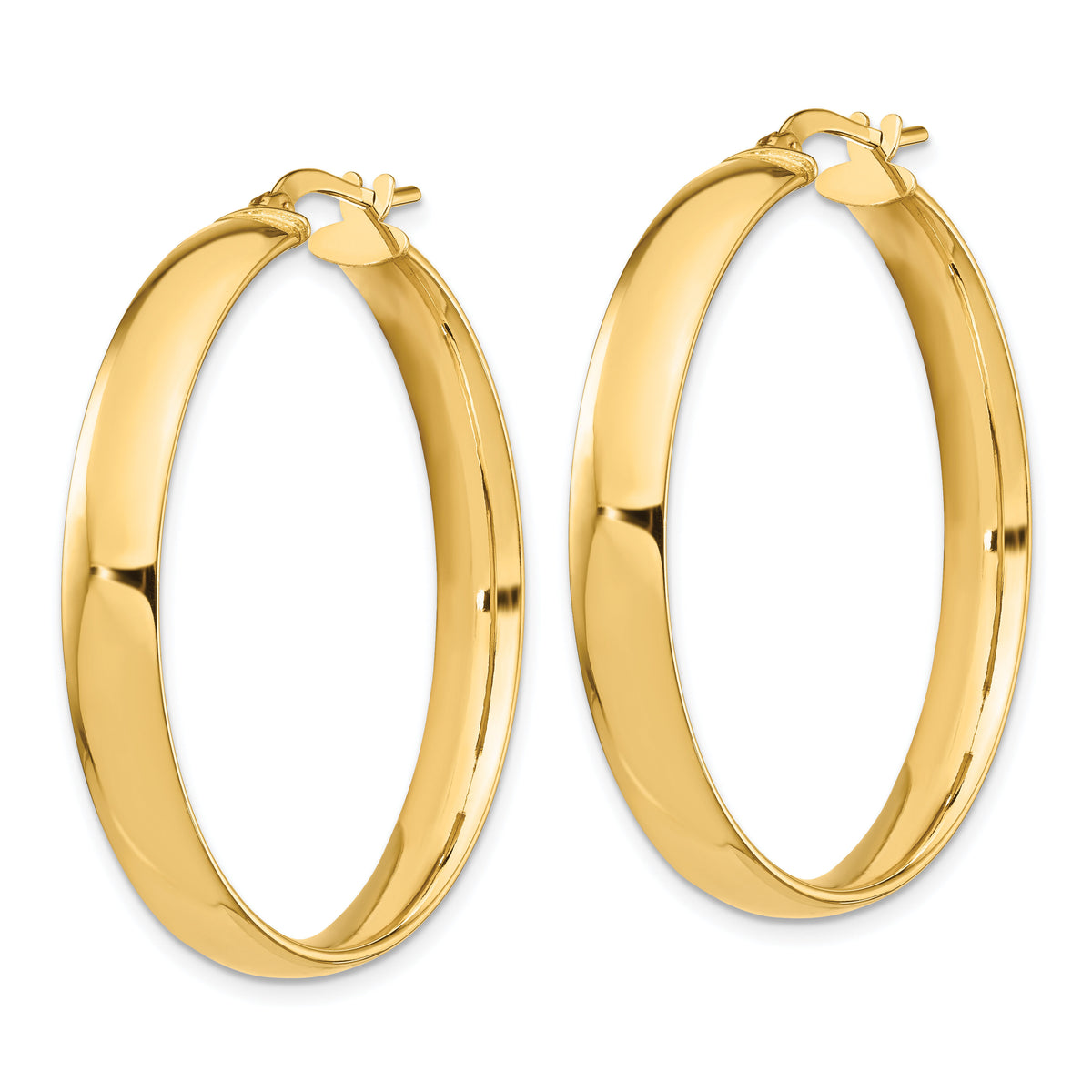 14k High Polished 5mm Hoop Earrings-TF1404