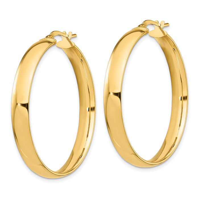 14k High Polished 5mm Hoop Earrings-TF1404