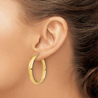 14k High Polished 5mm Hoop Earrings-TF1404