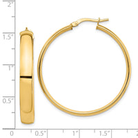 14k High Polished 5mm Hoop Earrings-TF1404