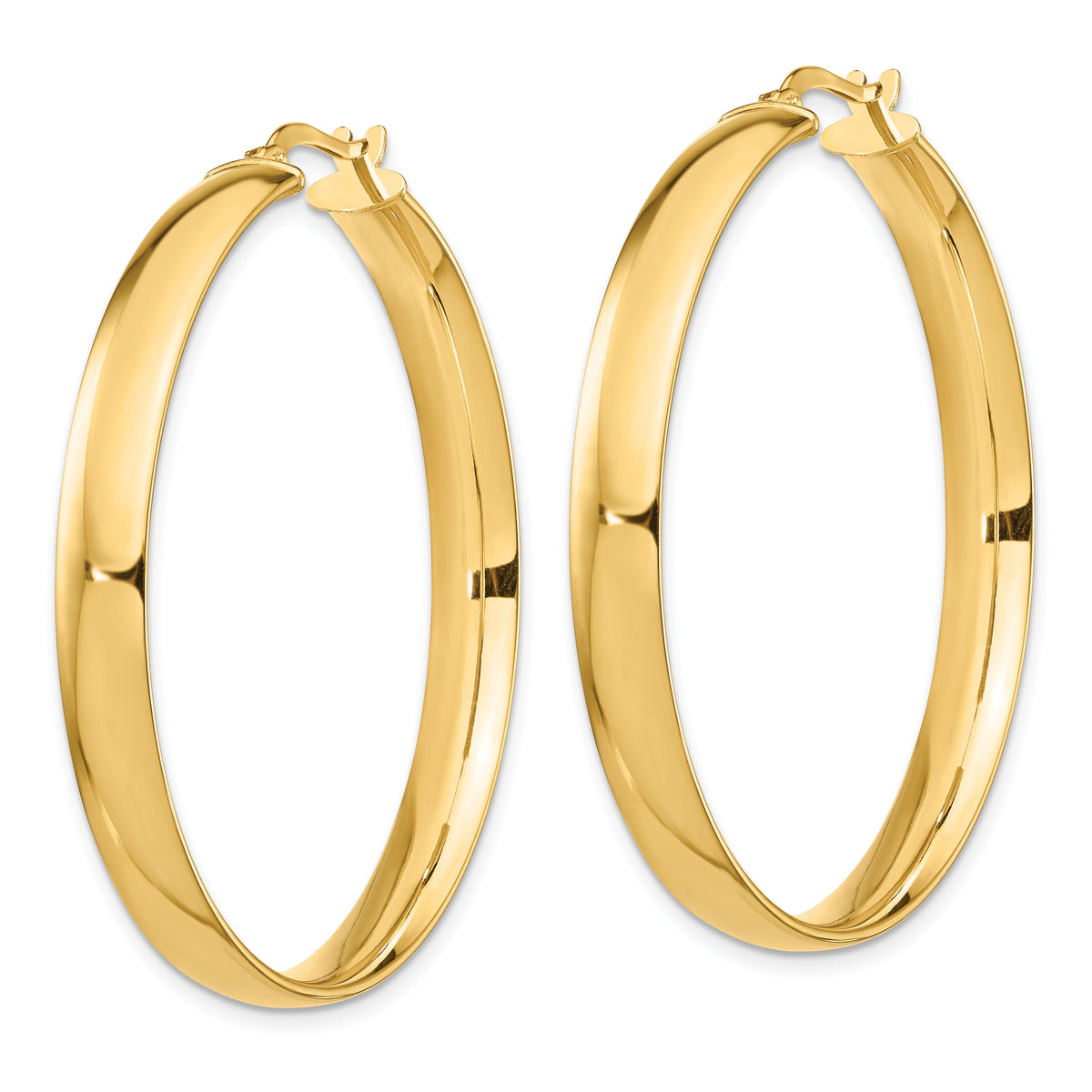 14k High Polished 5mm Hoop Earrings-TF1405