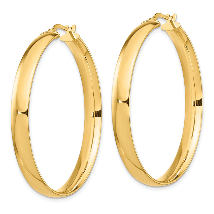 14k High Polished 5mm Hoop Earrings-TF1405