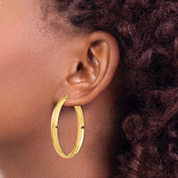 14k High Polished 5mm Hoop Earrings-TF1405