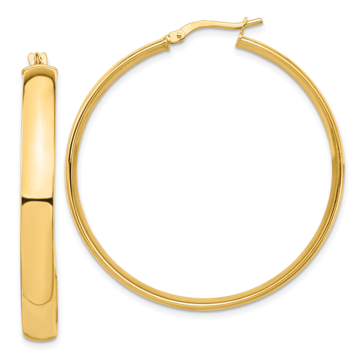 14k High Polished 5mm Hoop Earrings-TF1405