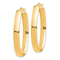 14k High Polished 5mm Oval Hoop Earrings-TF1409