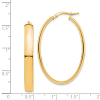 14k High Polished 5mm Oval Hoop Earrings-TF1409