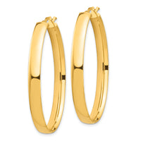 14k High Polished 5mm Oval Hoop Earrings-TF1410