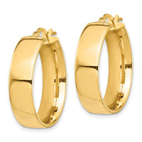 14k High Polished 7mm Hoop Earrings-TF1413
