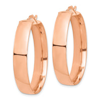 14k Rose Gold High Polished 7mm Hoop Earrings-TF1415R
