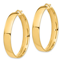 14k High Polished 7mm Hoop Earrings-TF1416